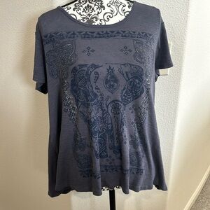 Style & Co Boho Elephant Oversized Tee